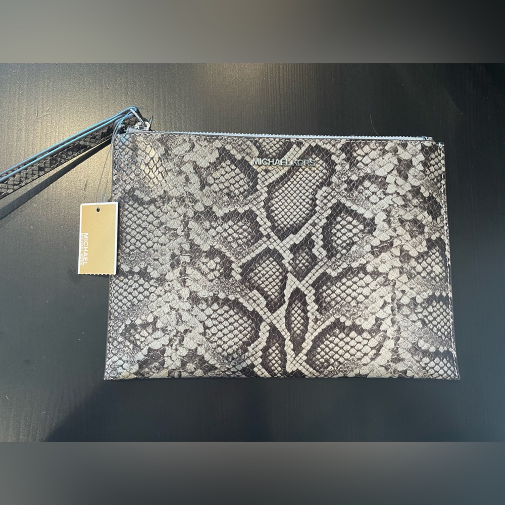 NWT Michael Kors Envelope Clutch Purse Snake